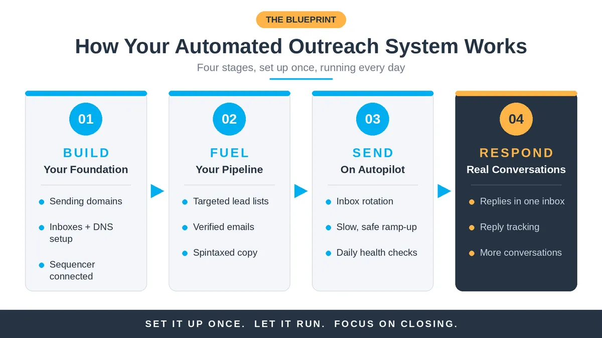 B2B sales team reviewing cold email outreach results and pipeline growth