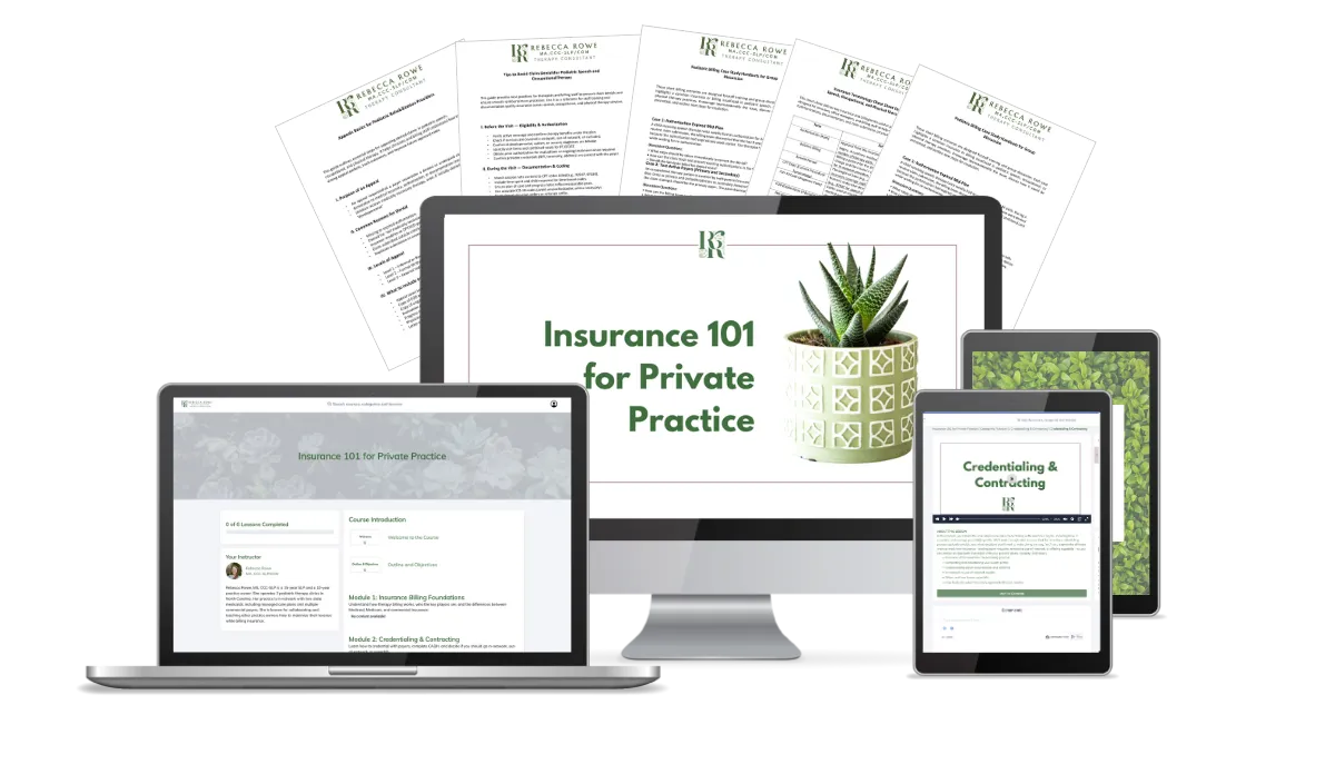 Insurance 101 Mockup with course displayed on laptop, desktop, ipads and example bonus resources