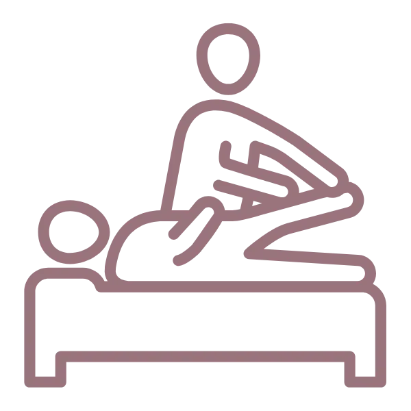 physical therapist and patient stick figures