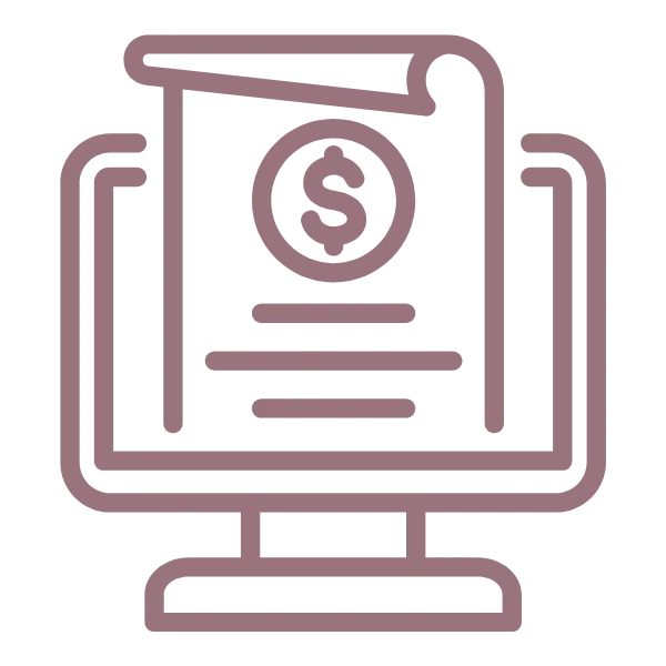 computer with dollar sign graphic