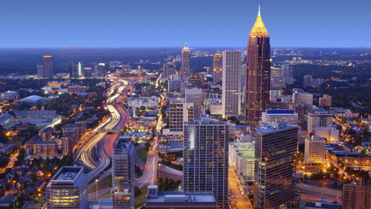 Flat roof being installed on commercial building in Midtown Atlanta