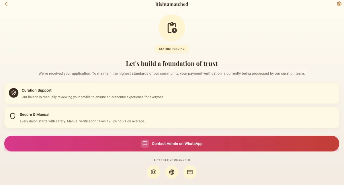 Dedicated relationship consultant reviewing verified matrimonial profiles securely