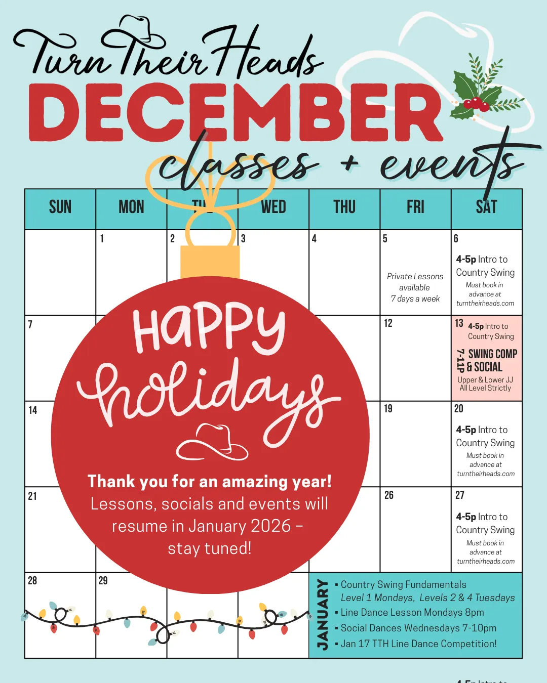 December event schedule