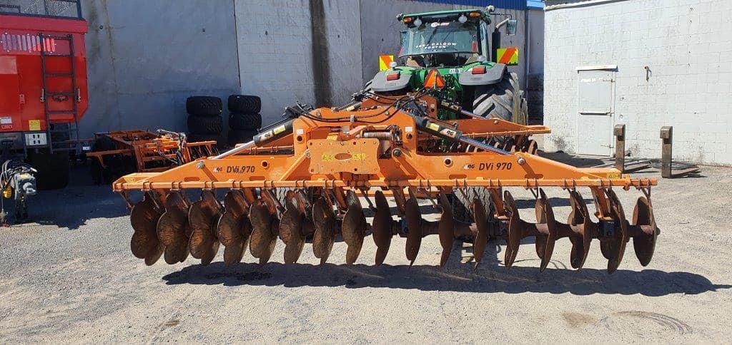 A&L Contracting NZ’s tillage equipment in storage, ready for farm soil preparation