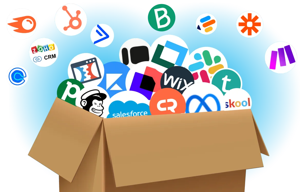 Symbolbild für All-in-One-Softwarelösung – AUTOMAPILOT ersetzt über 25 Einzellösungen wie HubSpot, Salesforce, Wix, Trello, u.v.m. in einem zentralen System