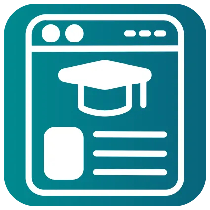 Symbol für E-Learning – digitale Kurse und Lernbereiche anbieten