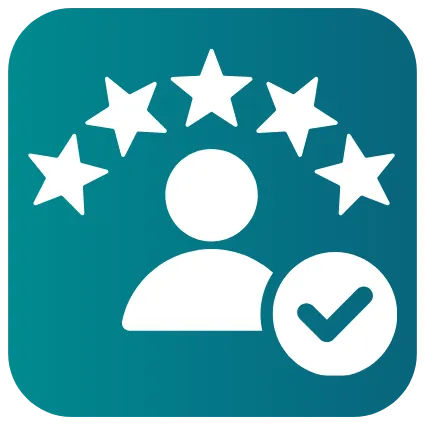 Symbol für Bewertungsmanagement – Kundenfeedback sammeln und darstellen