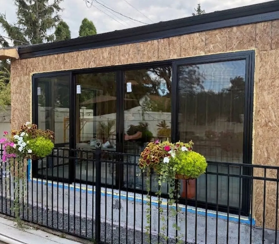 A high-performance, energy-efficient PVC sliding patio door crafted and installed by Advanced View Windows & Doors Inc.