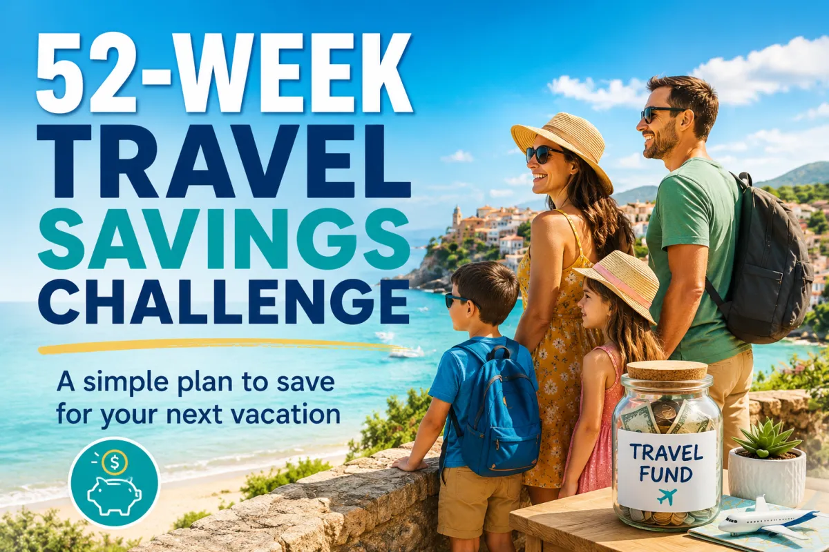 The 52-Week Travel Savings Challenge: A Simple Plan to Save for Your Next Vacation 