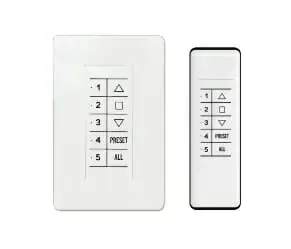 Photo of Hand Held and Wall Remote manufacture they are both white with black buttons