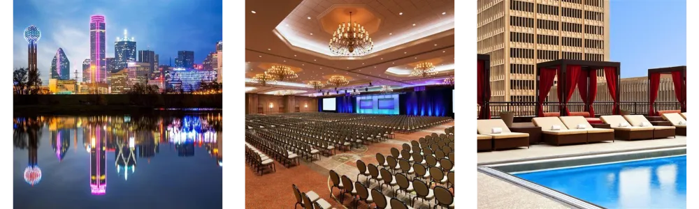 Collage of images of the Sheraton Hotel in Dallas