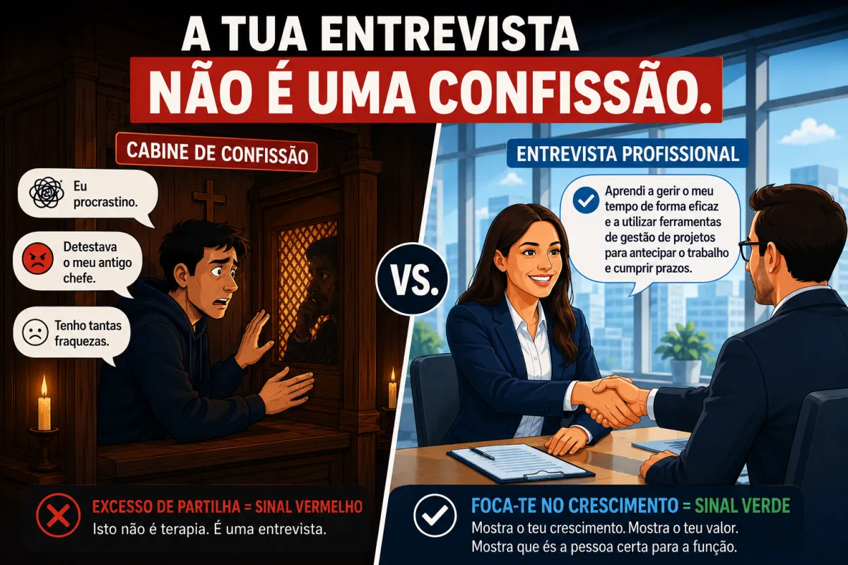 A Sua Entrevista Não É uma Confissão – Pare de Partilhar em Excesso os Seus Pontos Fracos