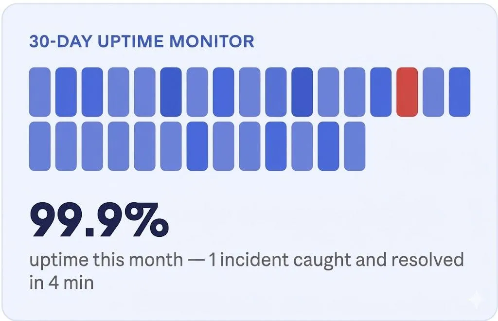 Website uptime monitoring dashboard for Wilmington NC business — Black Sheep Media