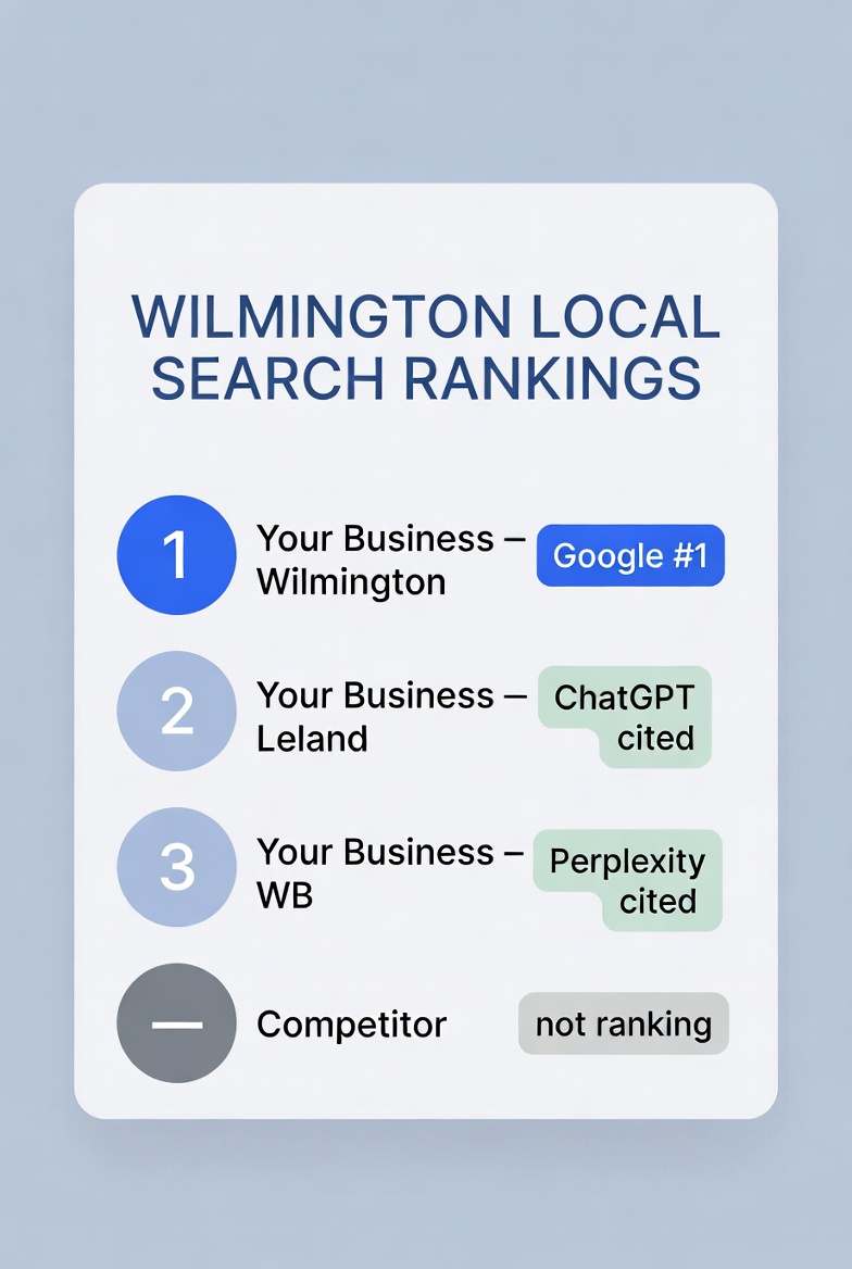 Local SEO rankings map for Wilmington NC businesses — Black Sheep Media