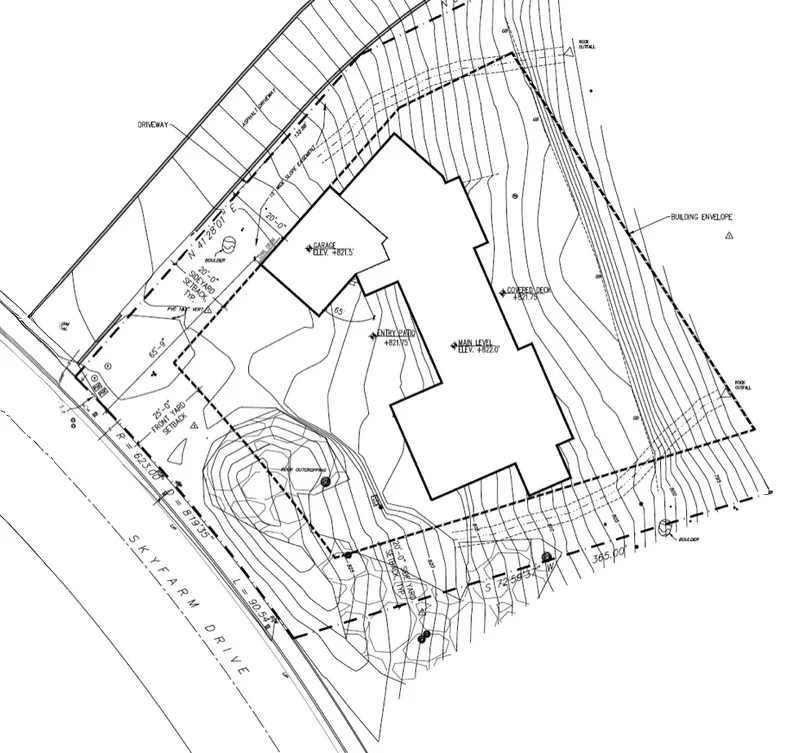 Architectural landscape plan for a Newport Beach property showing living wall placement, irrigation layout, and grading contours designed by Elevation Living Walls.