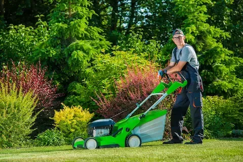Professional lawn mowing service by Apple Valley Lawn & Snow.