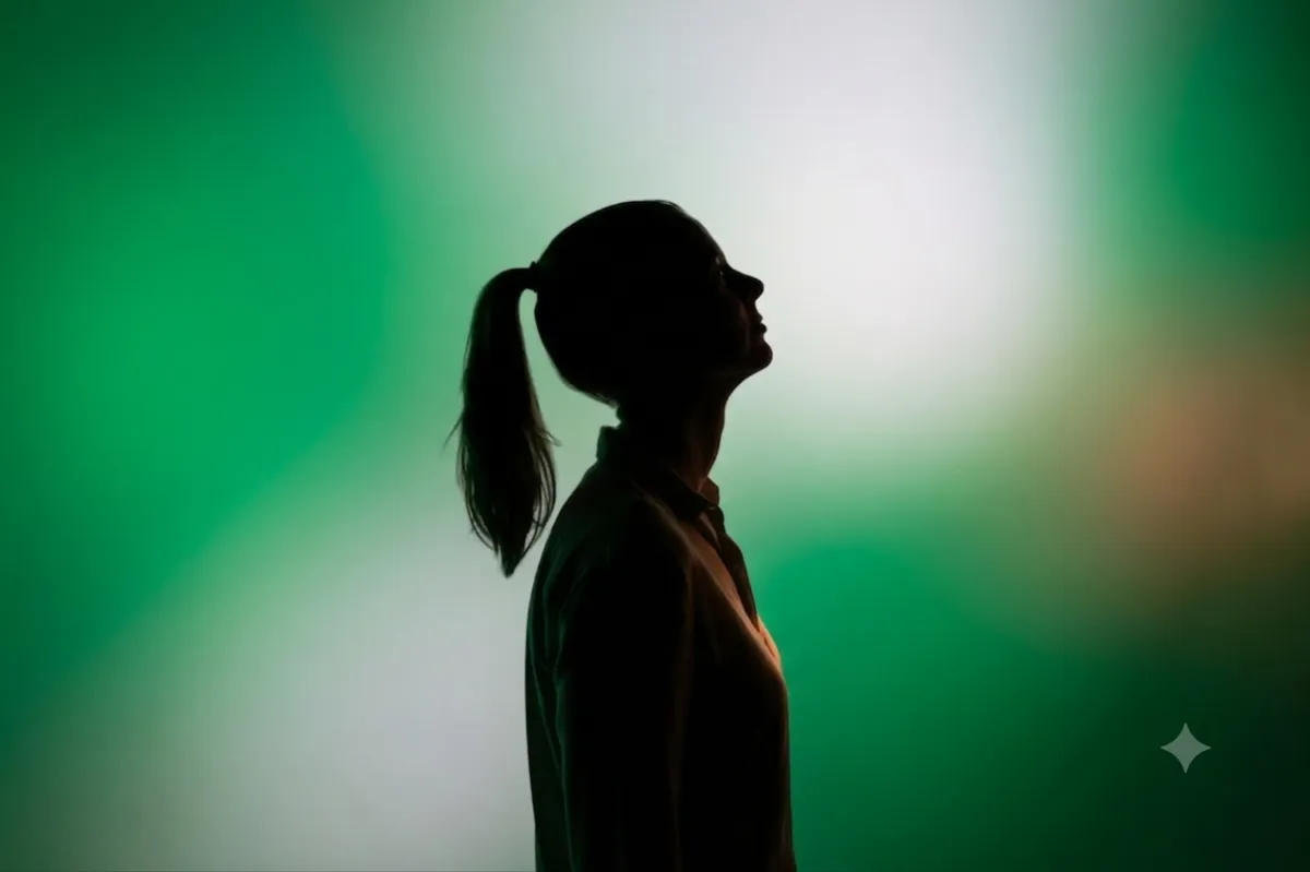 silhouette of woman wearing black hat and black coat