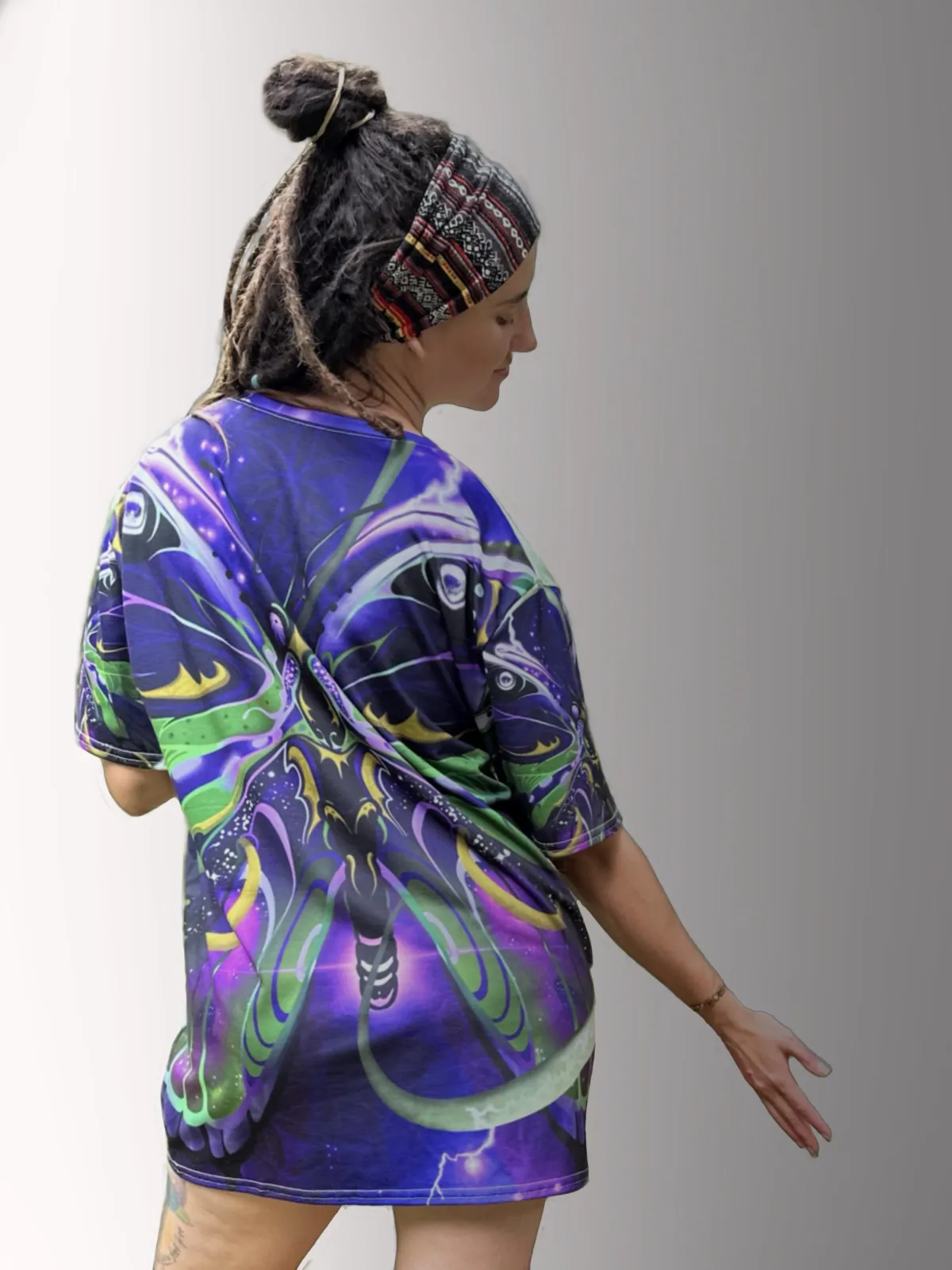 Trippy shirt cosmic butterfly vape cloud sacred geometry