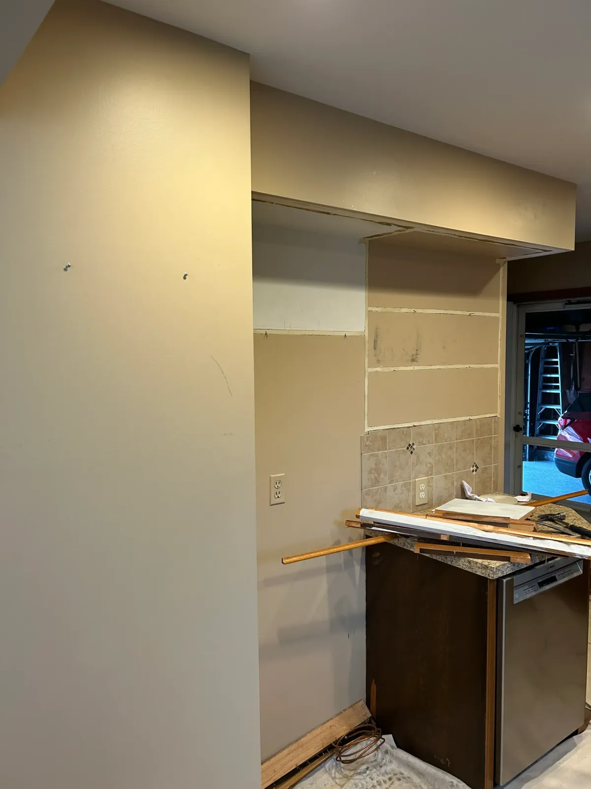 Kitchen renovation down to the studs during a remodel in Grand Rapids, MI