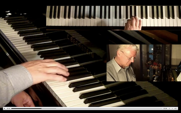 A red and white plane flying in the sky
