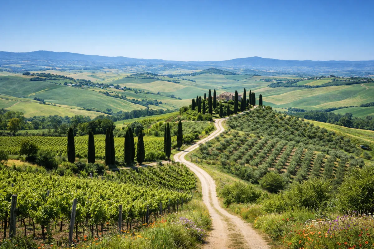 a blue abstract background with lines and dots