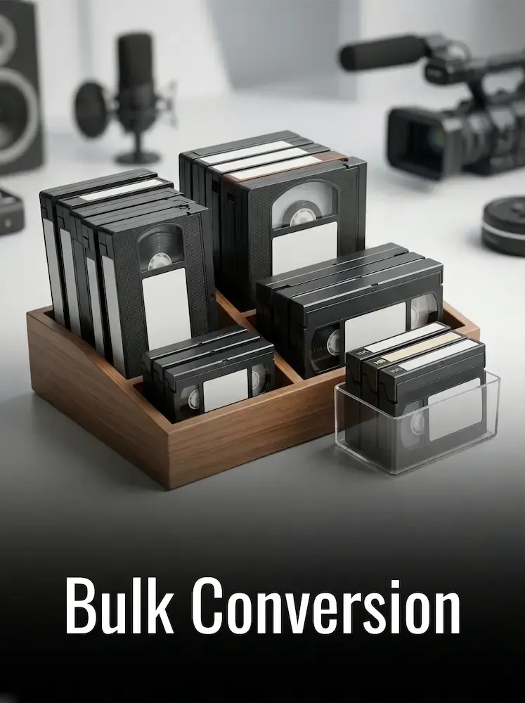 Bulk video tape conversion service for large home video collections