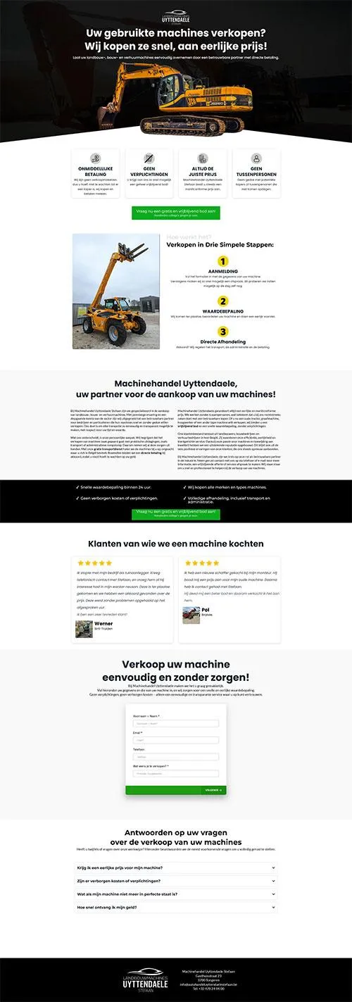 Op maat gemaakte landingspagina met funnel
