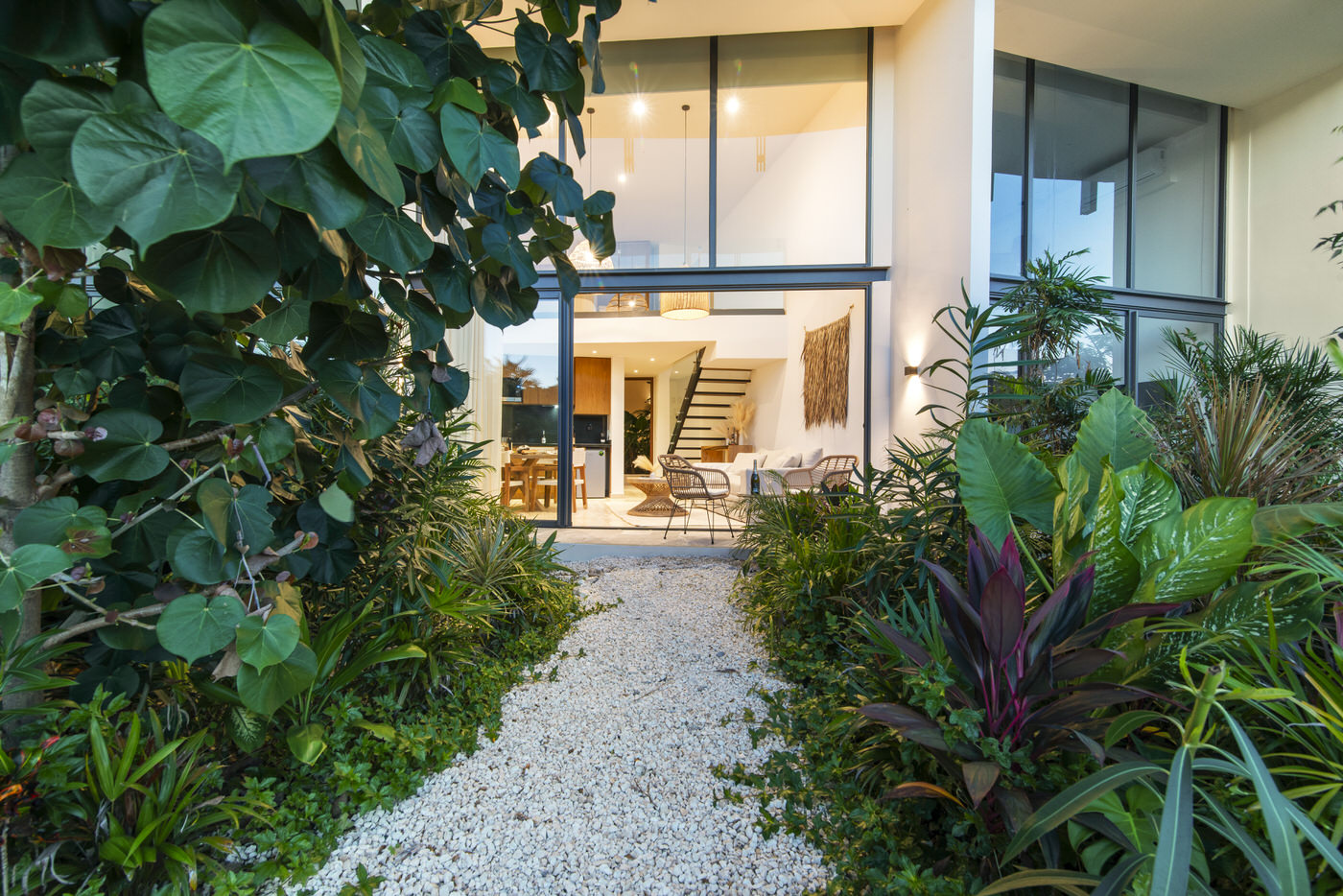 One bedroom loft for 4 guests in Tulum, Mexico | Stunning Floor to Ceiling Windows | Private Setting | Tropical Vacation Rentals Mexico