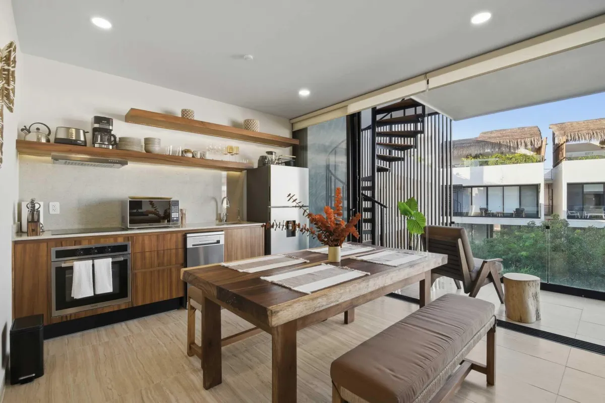 3-Bed Condo with Private Pool in Tulum, Mexico | Modern Fully Equipped Kitchen | Tropical Vacation Rentals Mexico