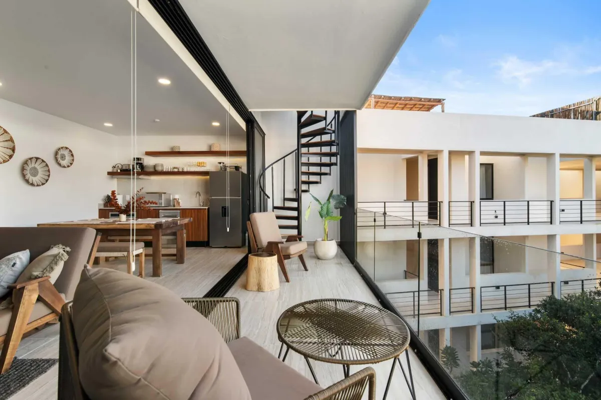 3-Bed Condo with Private Pool in Tulum, Mexico | Beautiful Terrace | Tropical Vacation Rentals Mexico