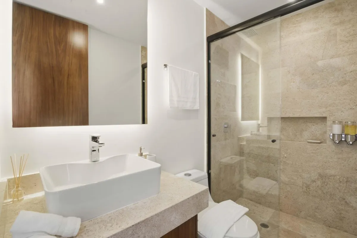 3-Bed Condo with Private Pool in Tulum, Mexico | Spacious Rain Shower | Tropical Vacation Rentals Mexico