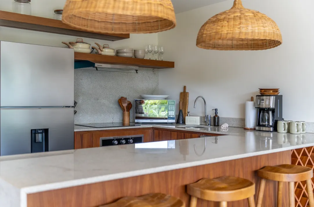 Two Bedroom Condo for 4 guests in Tulum, Mexico | Fully Equipped Modern Kitchen | Tropical Vacation Rentals Mexico