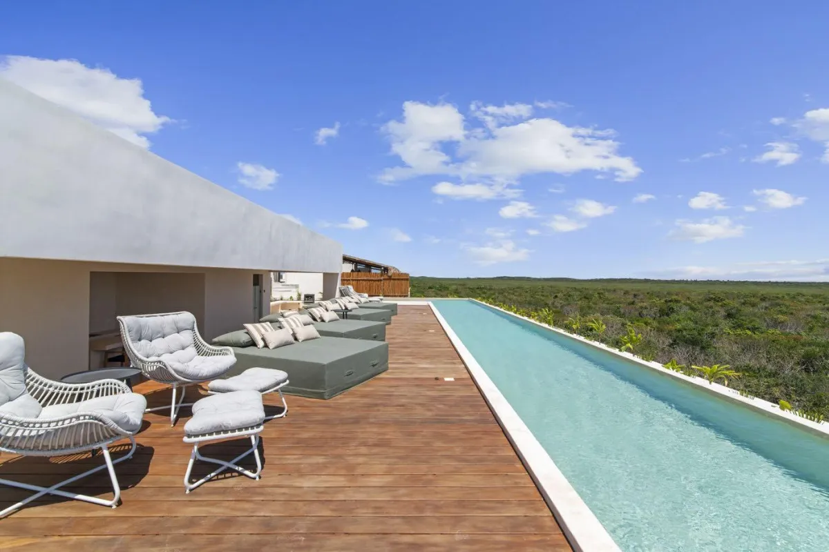 2-Bed Condo for 6 guests in Tulum, Mexico | Rooftop Pool Area | Tropical Vacation Rentals Mexico
