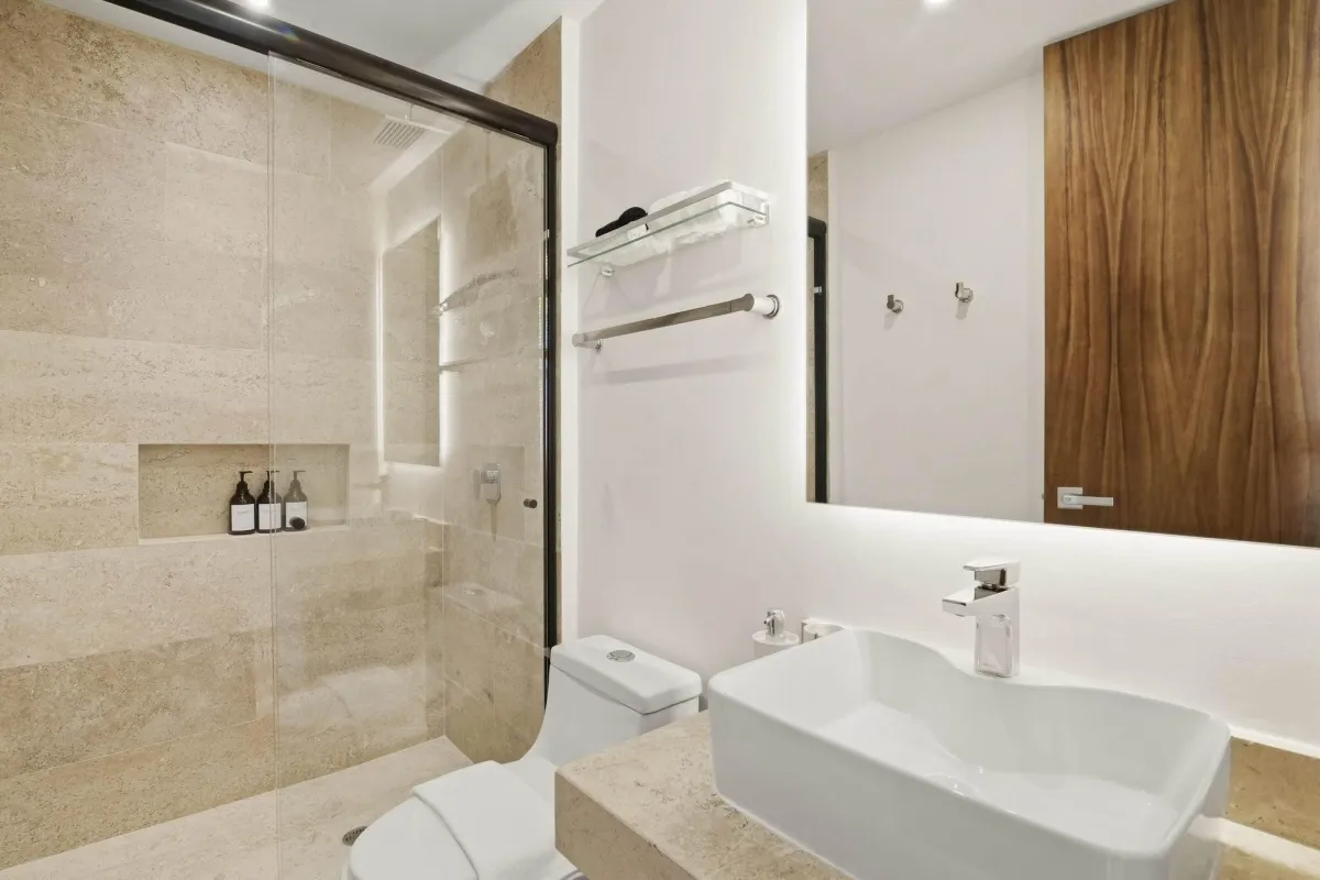 2-Bed Condo for 6 guests in Tulum, Mexico | Spacious Rain Shower | Tropical Vacation Rentals Mexico