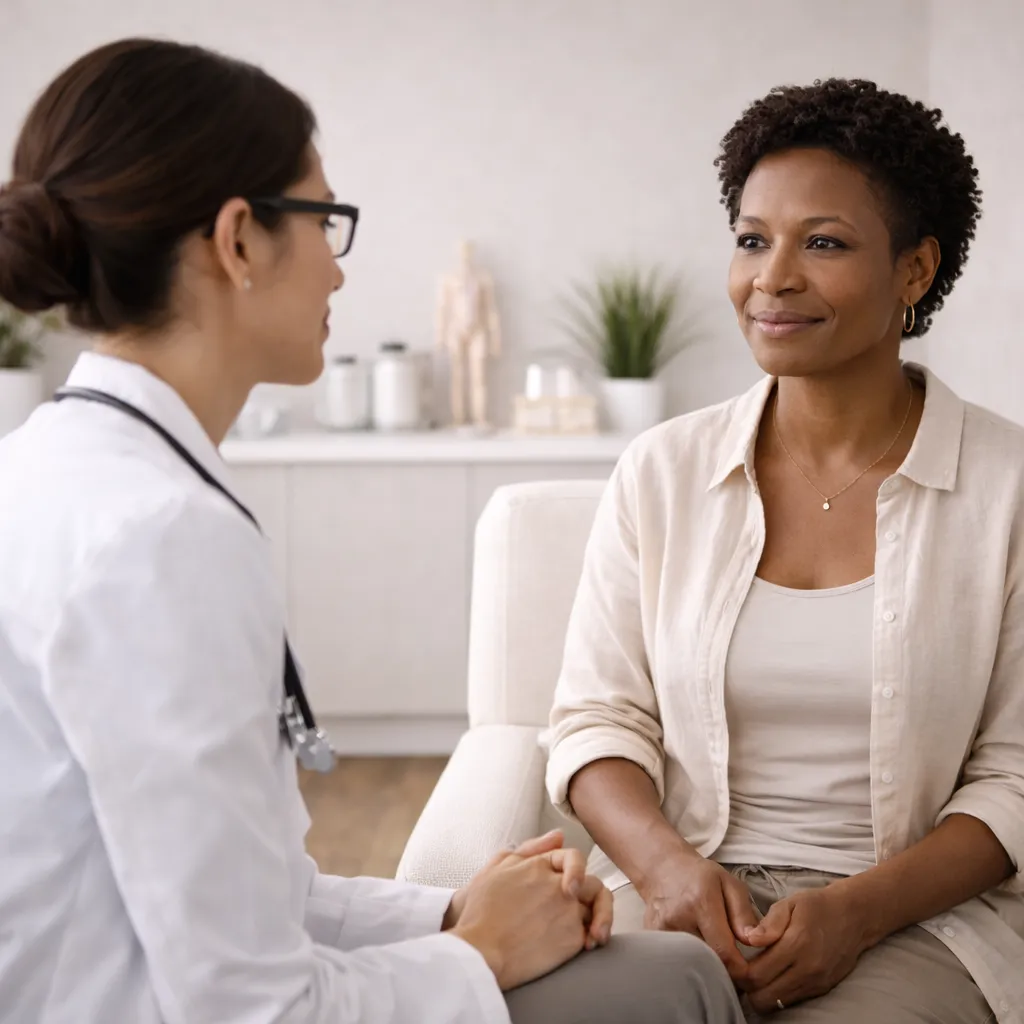 Portrait of a female physician in a white coat in McKinney, TX