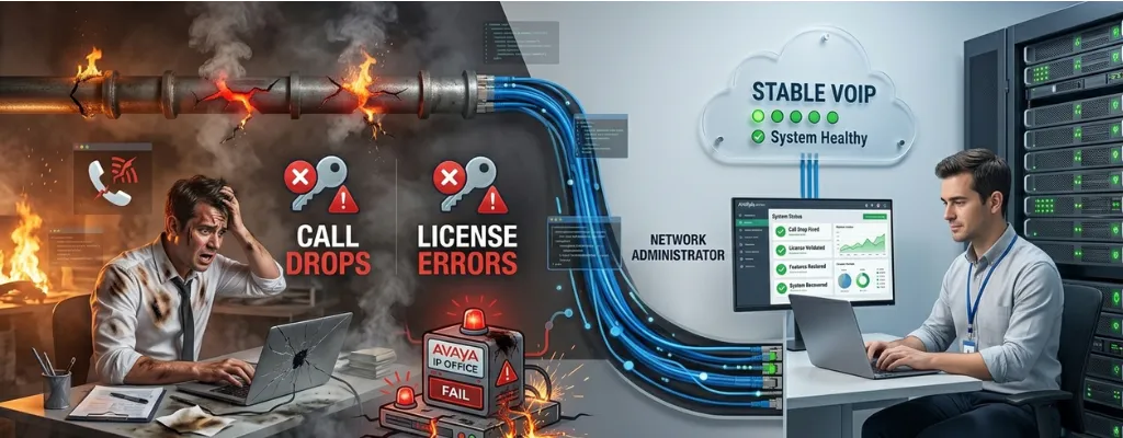 Avaya IP Office upgrade failure causing business phone system downtime
