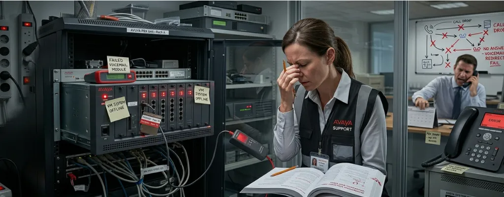 IT support resolving Avaya voicemail and call routing problems