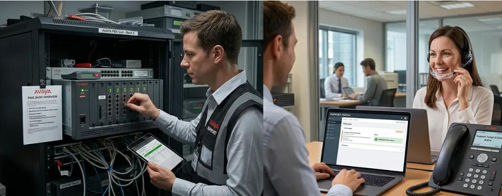 IT technician explaining Avaya PASS Basic configuration and setup