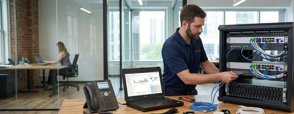 IT support optimizing network performance to avoid disruptions