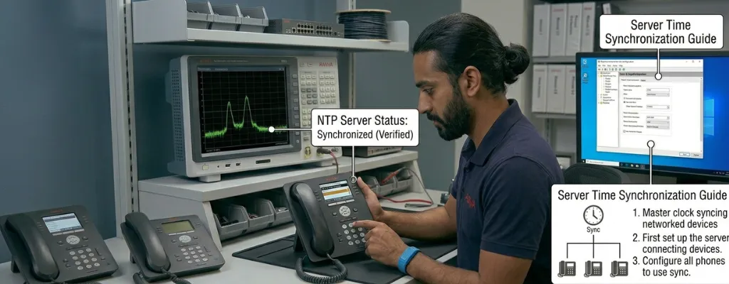 Avaya phone system time correction and setup process