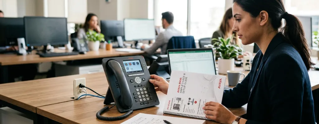 IT technician following Avaya 9508 user guide for office phone setup
