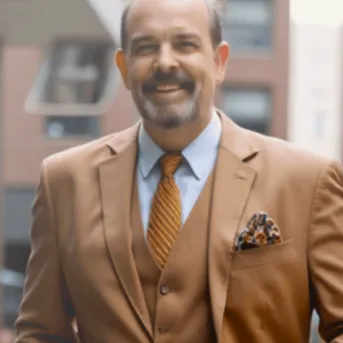 Out in the City with the tan suit