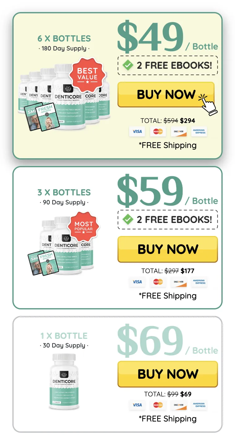 Denticore pricing table