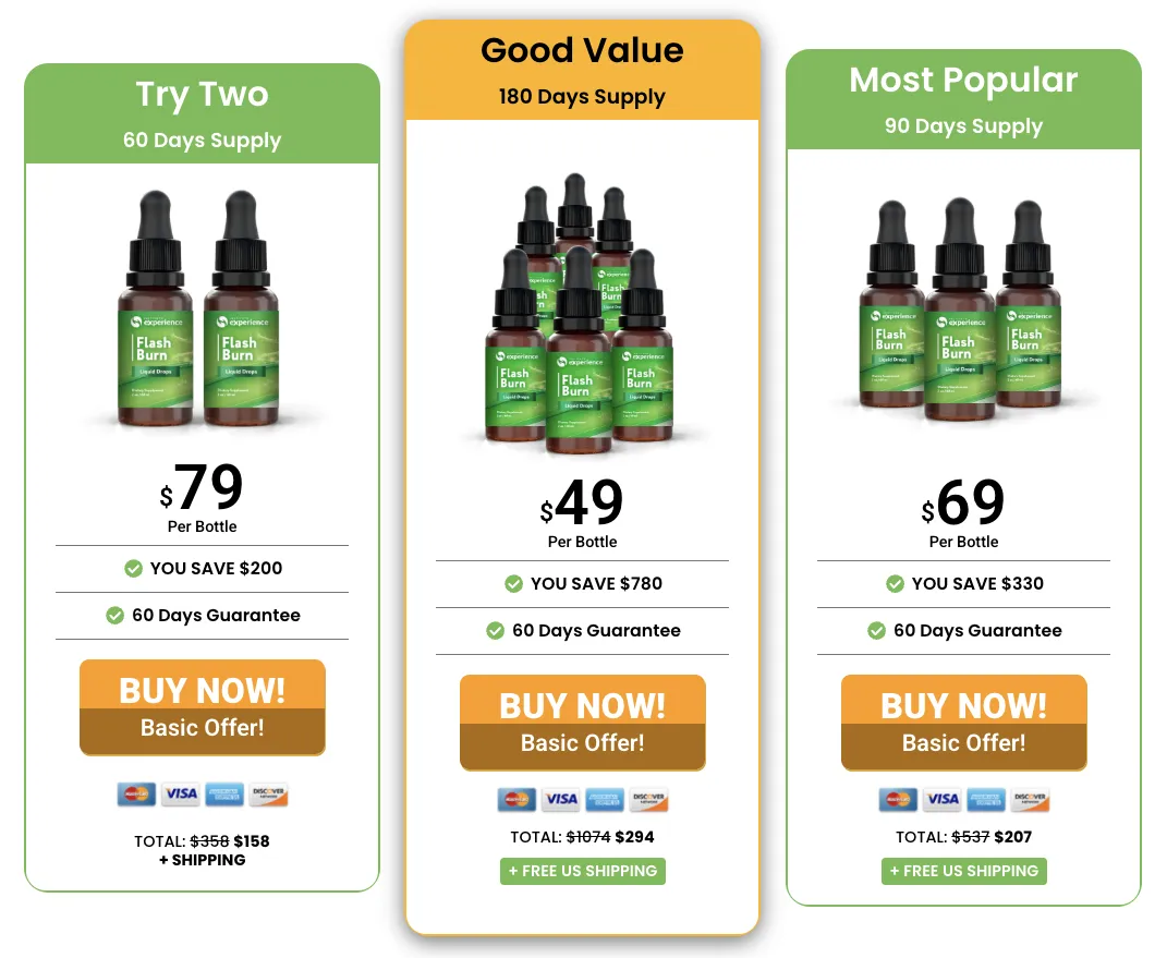 Flash Burn Pricing Table