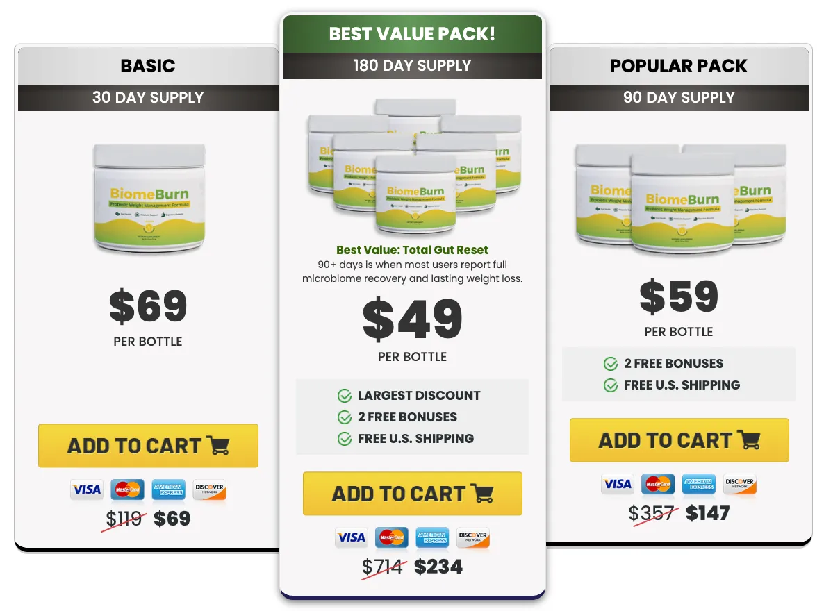 Biome Burn Pricing Table