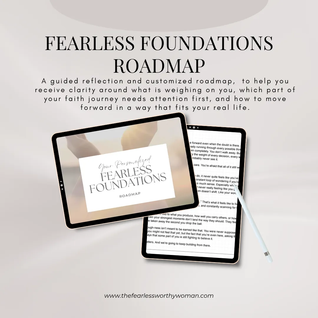 Fearless Foundations Roadmap personalized coaching roadmap helping Christian women gain clarity, overcome overwhelm, and move forward with confidence and faith.