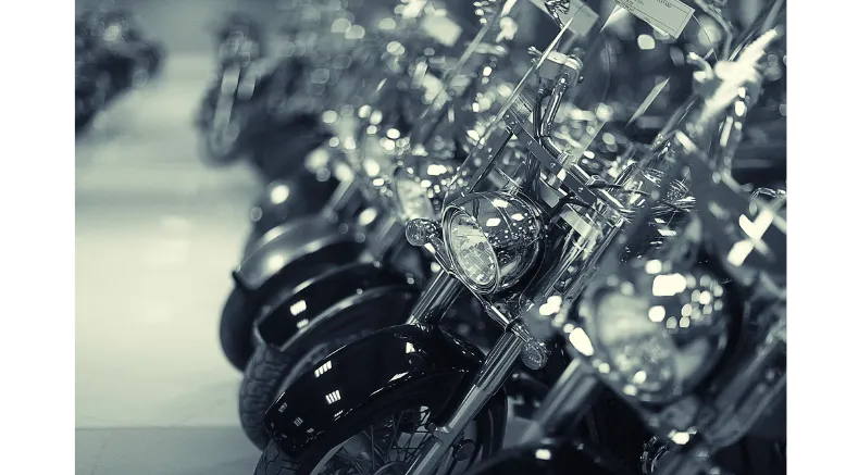 fully inflated front wheel of motorcycle