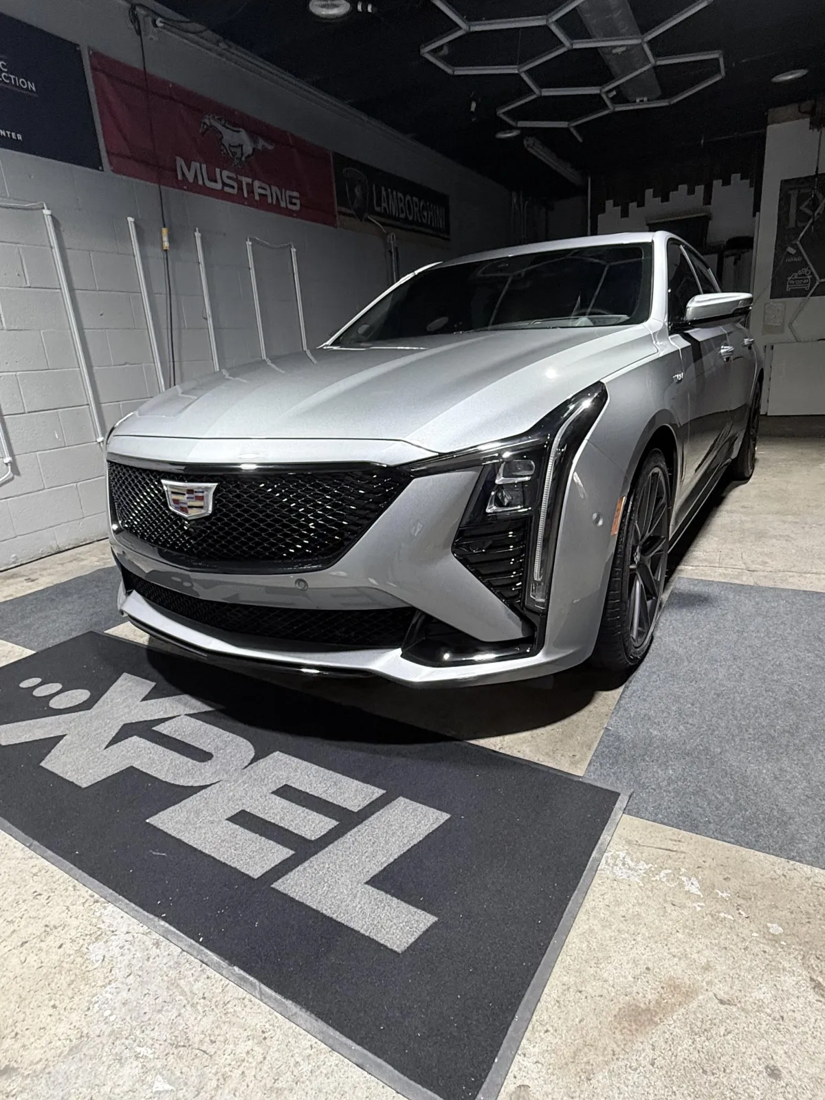 Luxury vehicle protected with XPEL Paint Protection Film in climate-controlled studio.