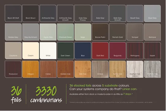 Window And Door Colour Chart