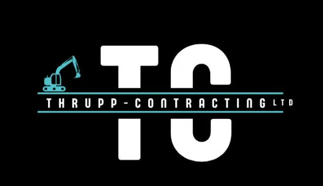 Thrupp Contracting logo, a family-owned business offering earthmoving, civil construction, and landscaping services in Ohakune, New Zealand.